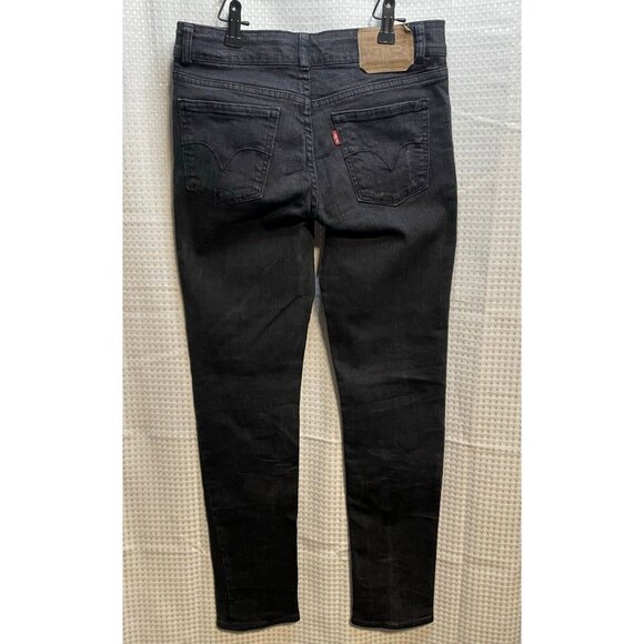 Levi's jeans girls 14 boyfriend distressed tapered youth 26 x 29 hook eye black - Picture 2 of 12